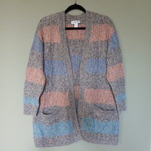 Christopher & Banks Striped Cardigan Knit Sweater | Women's Petite XL
